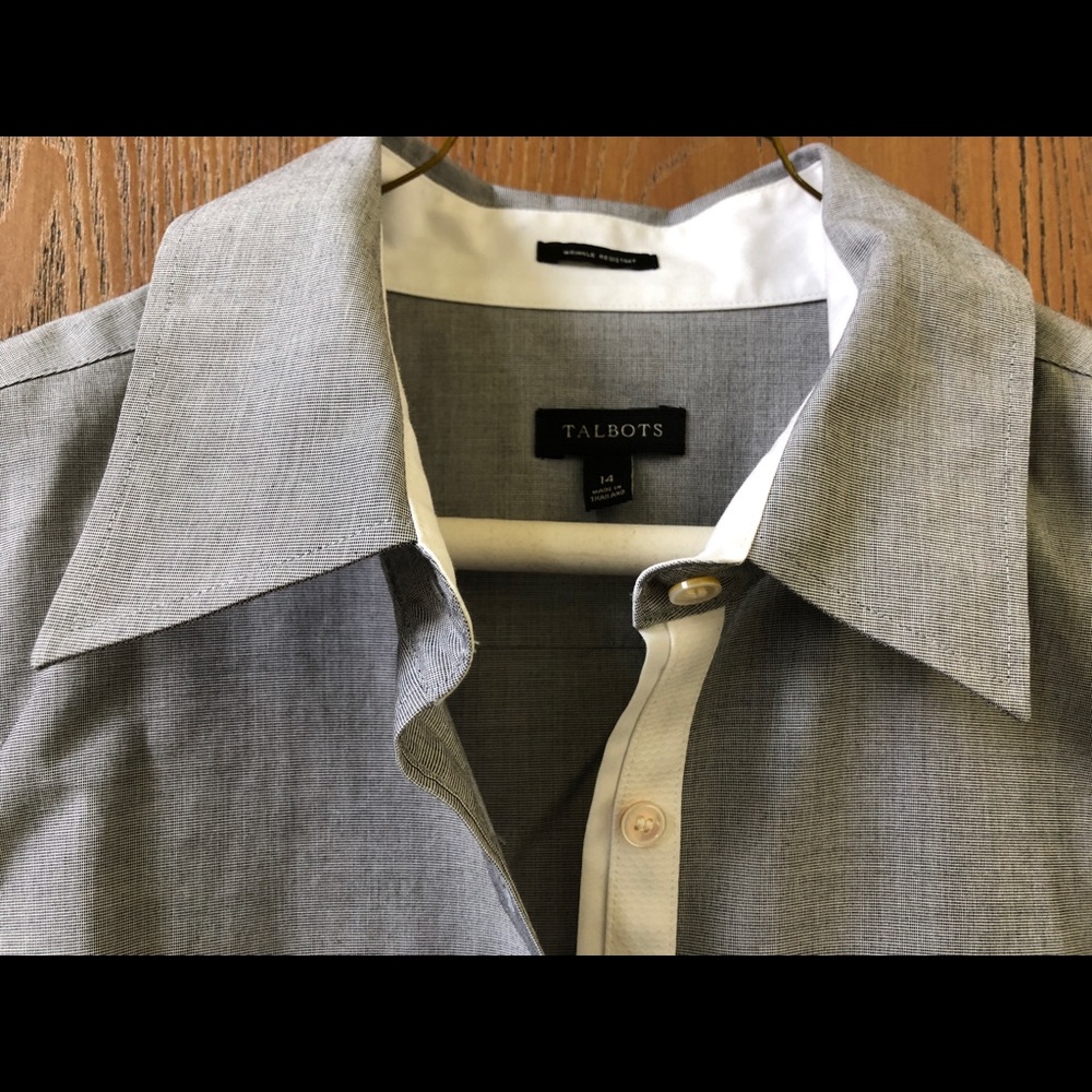 Talbots Gray Oxford Shirt